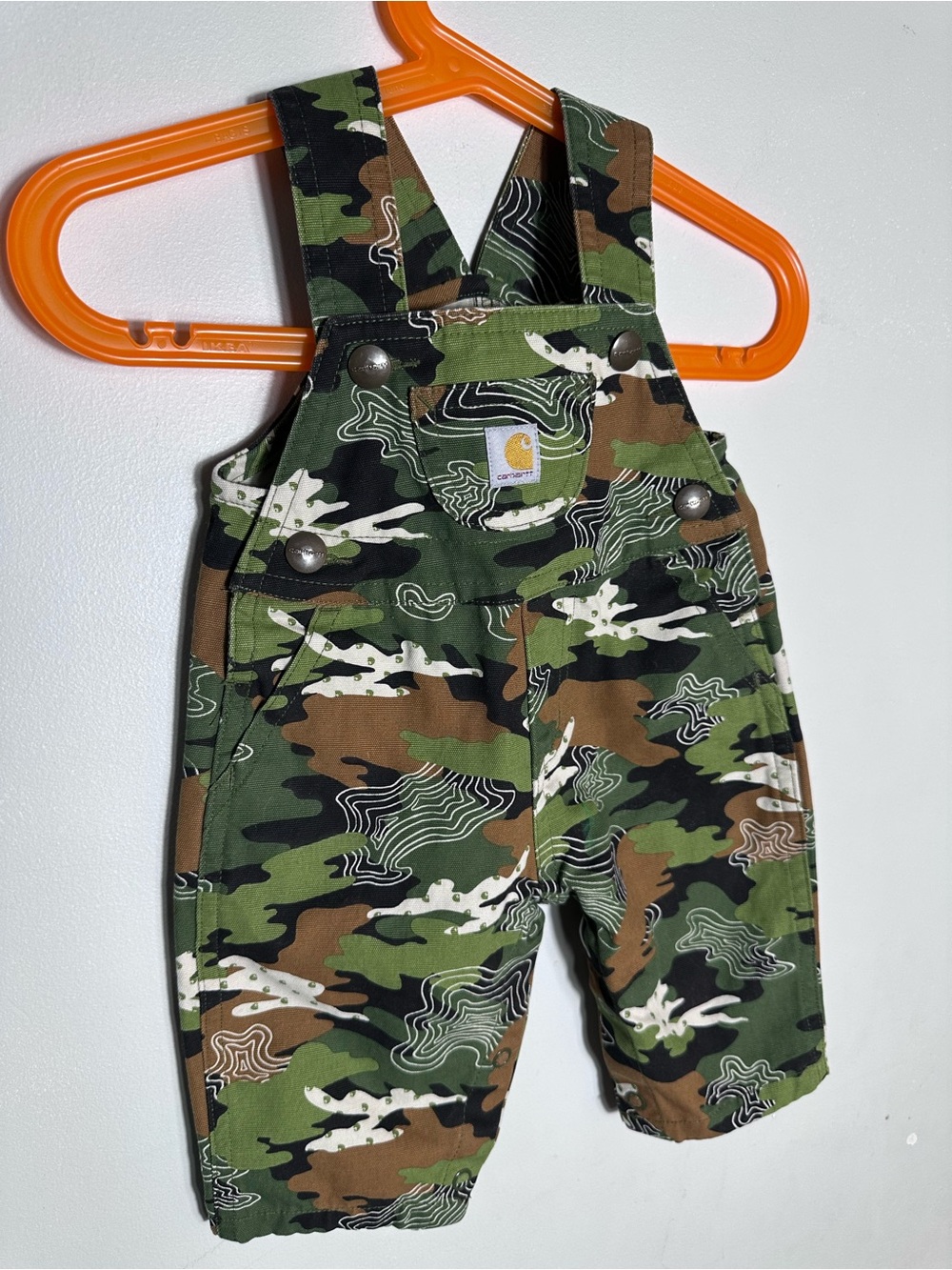 Carhartt baby Camo Overalls - Green/Brown
